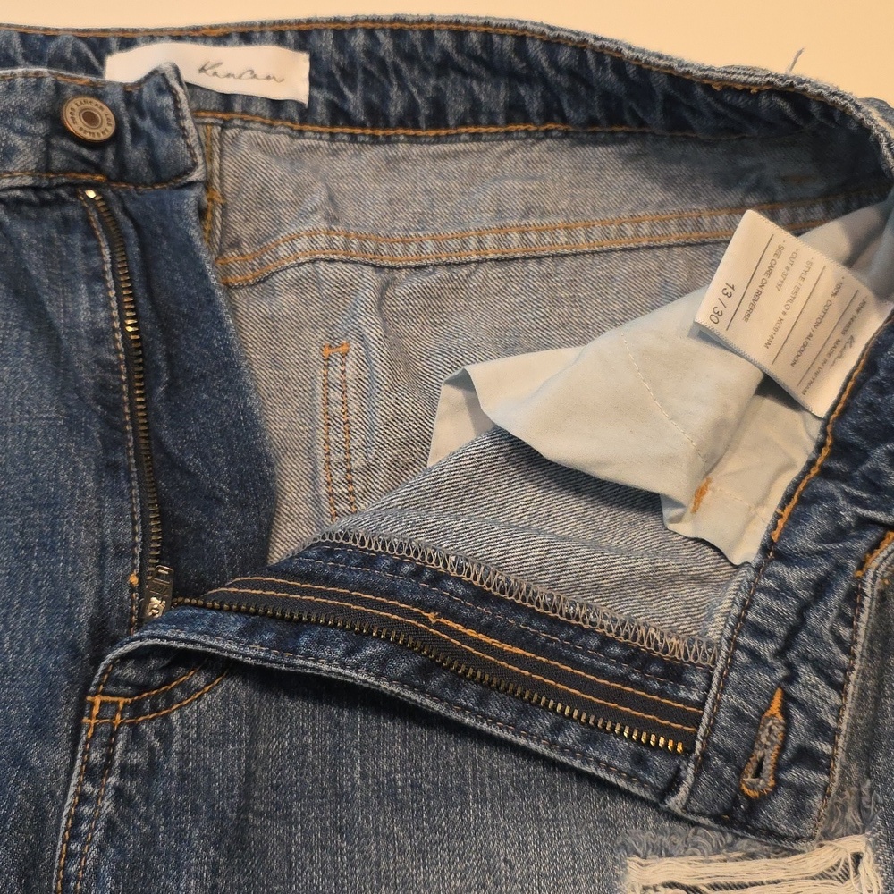 KanCan Bobbie Ultra High Waist Distressed Rigid Denim Jeans Straight Relax 13/30 - Picture 13 of 16